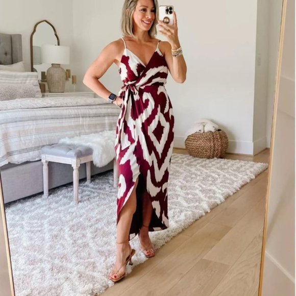 express Dresses & Skirts - new express ikat satin 2024 instagram midi dress L large
